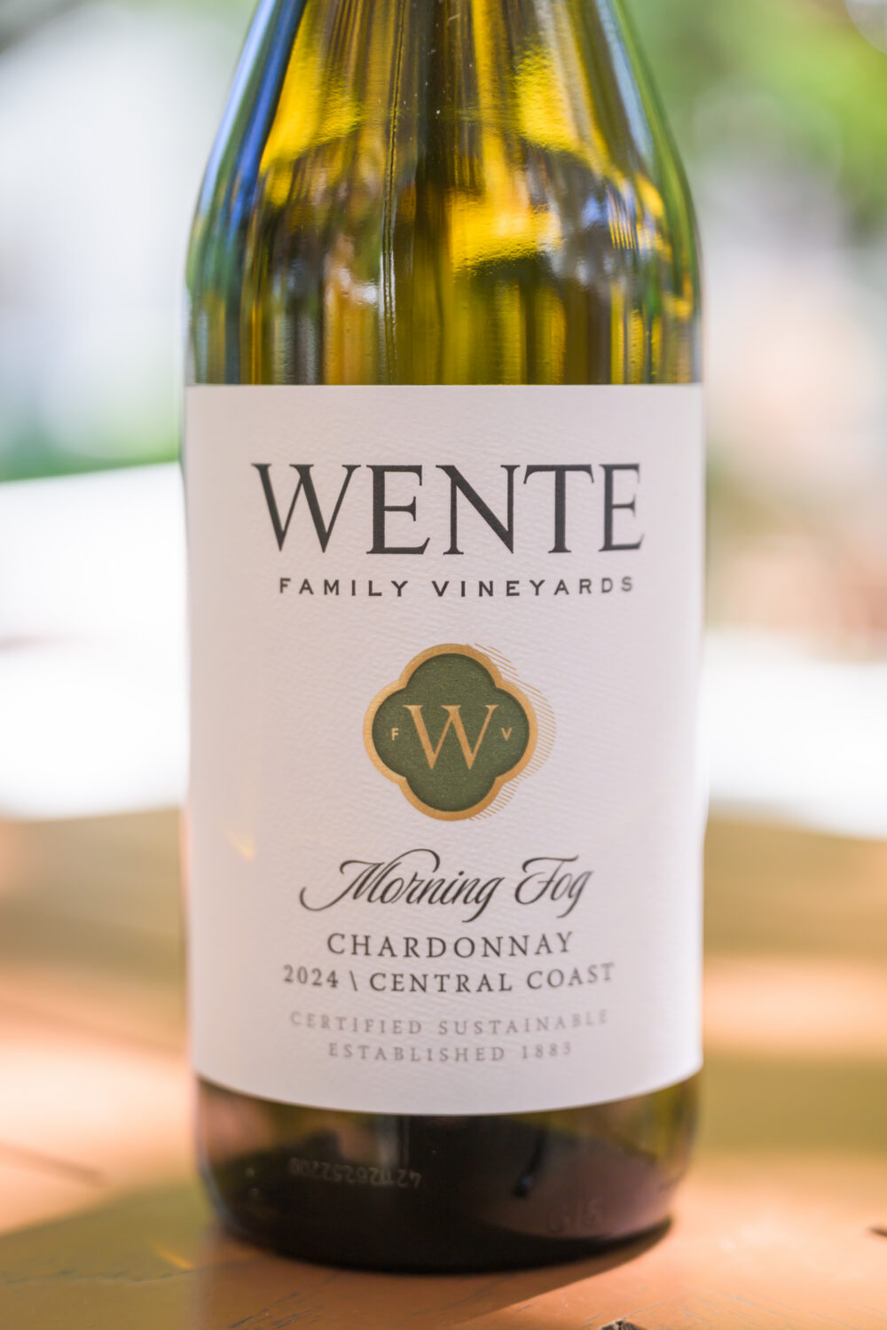 bottle of Wente Chardonnay showing an example of varietal labeling
