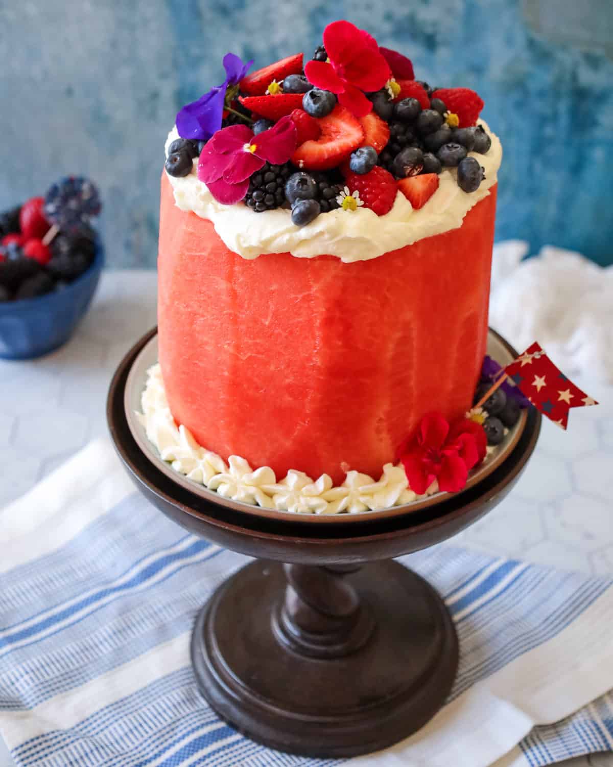 Fresh Watermelon Cake with Summer Berries