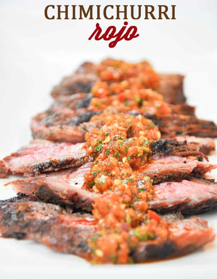 Chimichurri Rojo - A traditional green sauce, this savory sauce is wonderful with red meat. It's like a cross between marinara and salsa