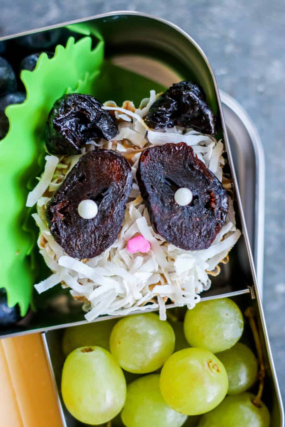 lunchbox prune panda made with pumpkin muffin