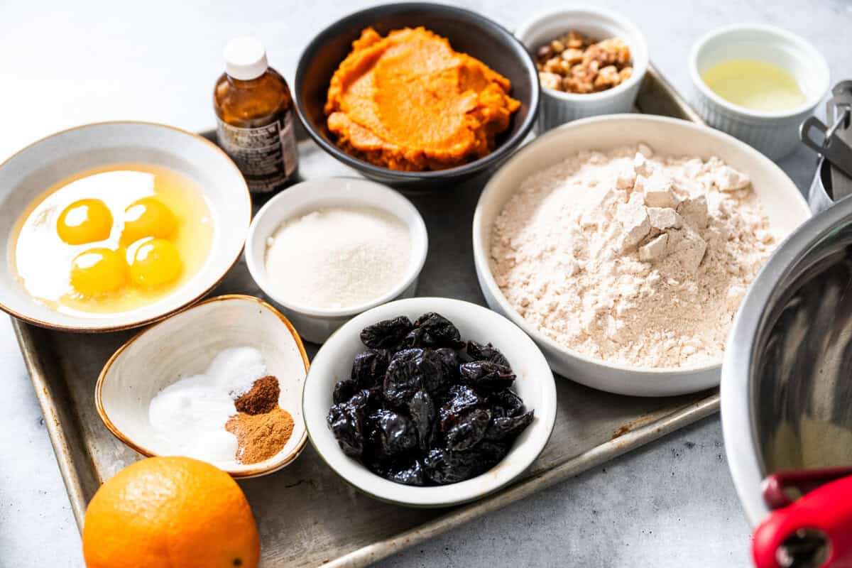 ingredients for healthier pumpkin muffins