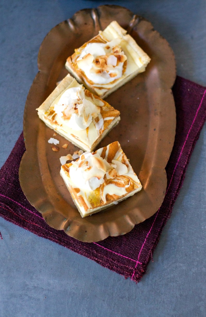 Pumpkin Ricotta Cheesecake Bars from Salt and Wind