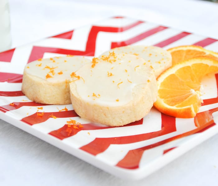Close-Up of Citrus Shortbread Cookies and Orange Slice