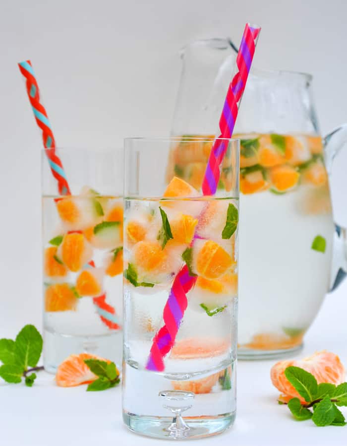 Two Glasses and Water Picture with Citrus Mint Ice