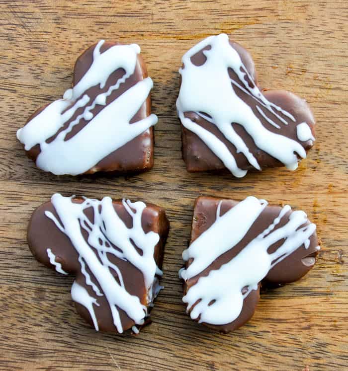 Chocolate covered kiwi hearts
