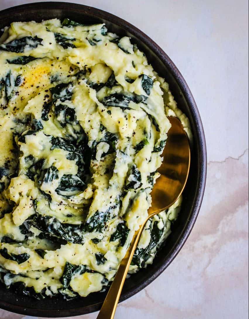 Colcannon made with leafy greens like kale.