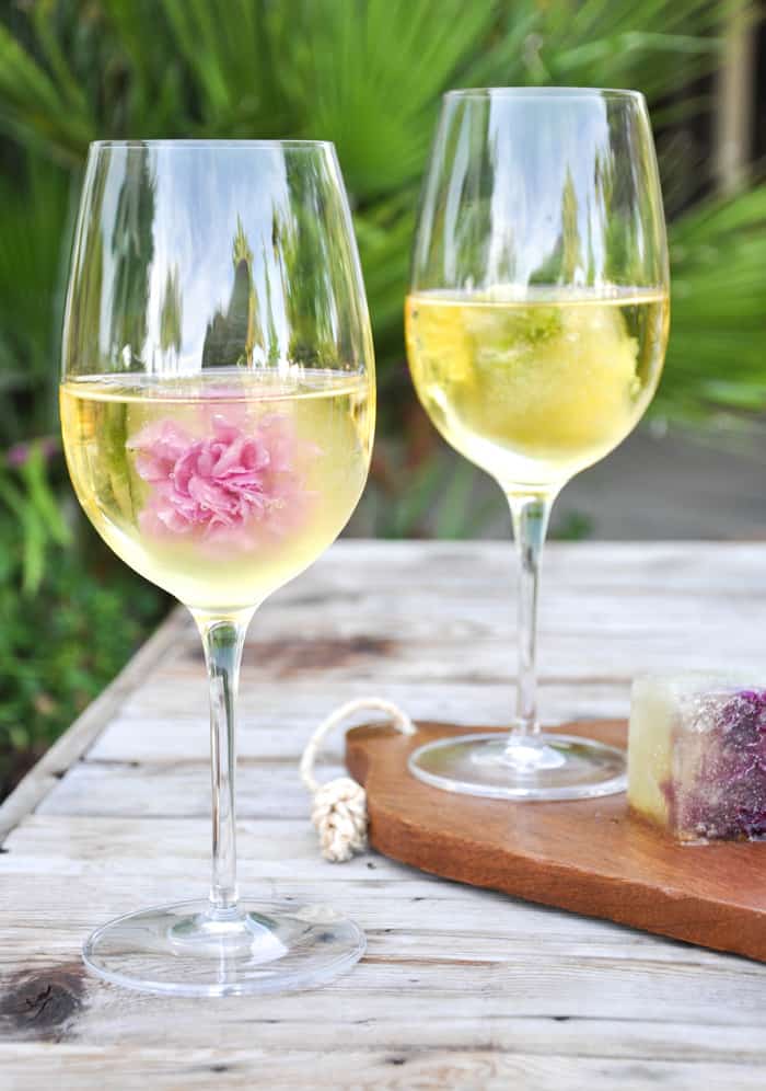 Does Wine Freeze? How to make Beautiful Floral Ice Cubes