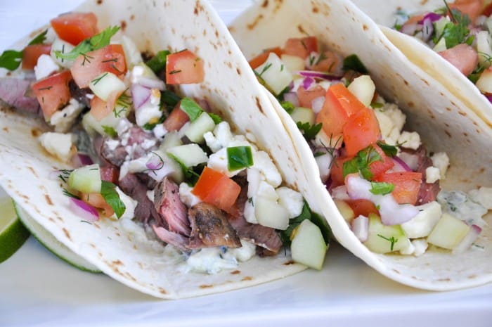 Two Grilled Lamb Asada Tacos 