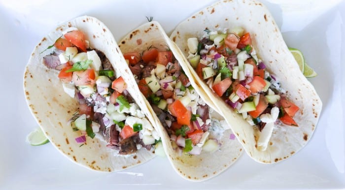 Asada-Style Lamb Tacos with Cucumber Salsa