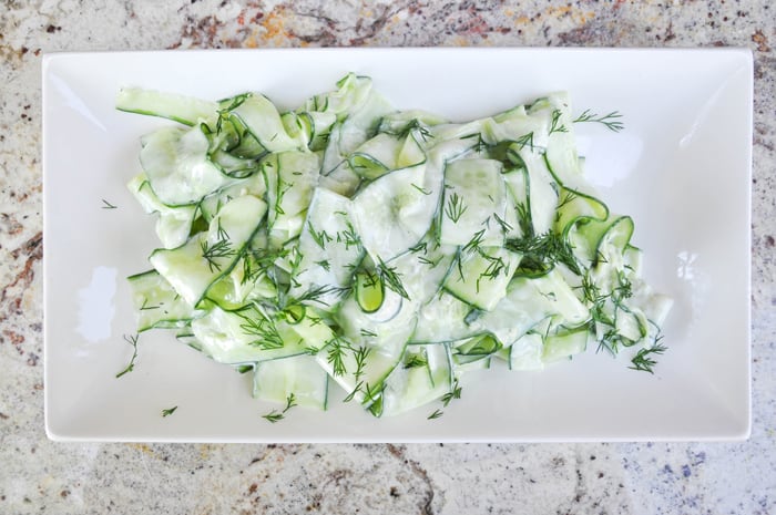 Cucumber Ribbon salad with Fresh Herb Dressing
