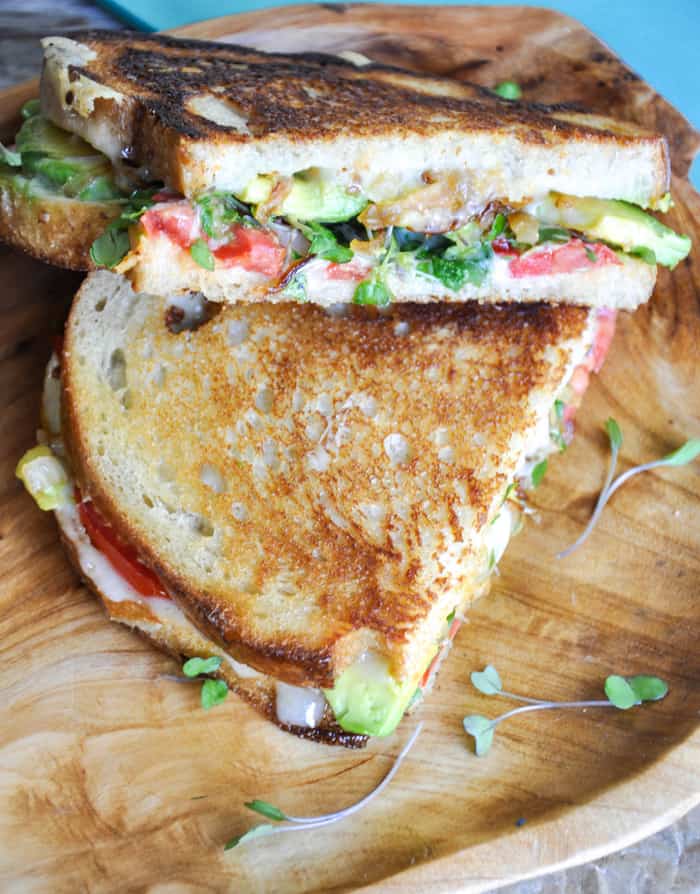 Crunchy Grilled Cheese with Sweet & Savory Caramelized Onions - nocrumbsleft