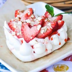 strawberry almond pavlova