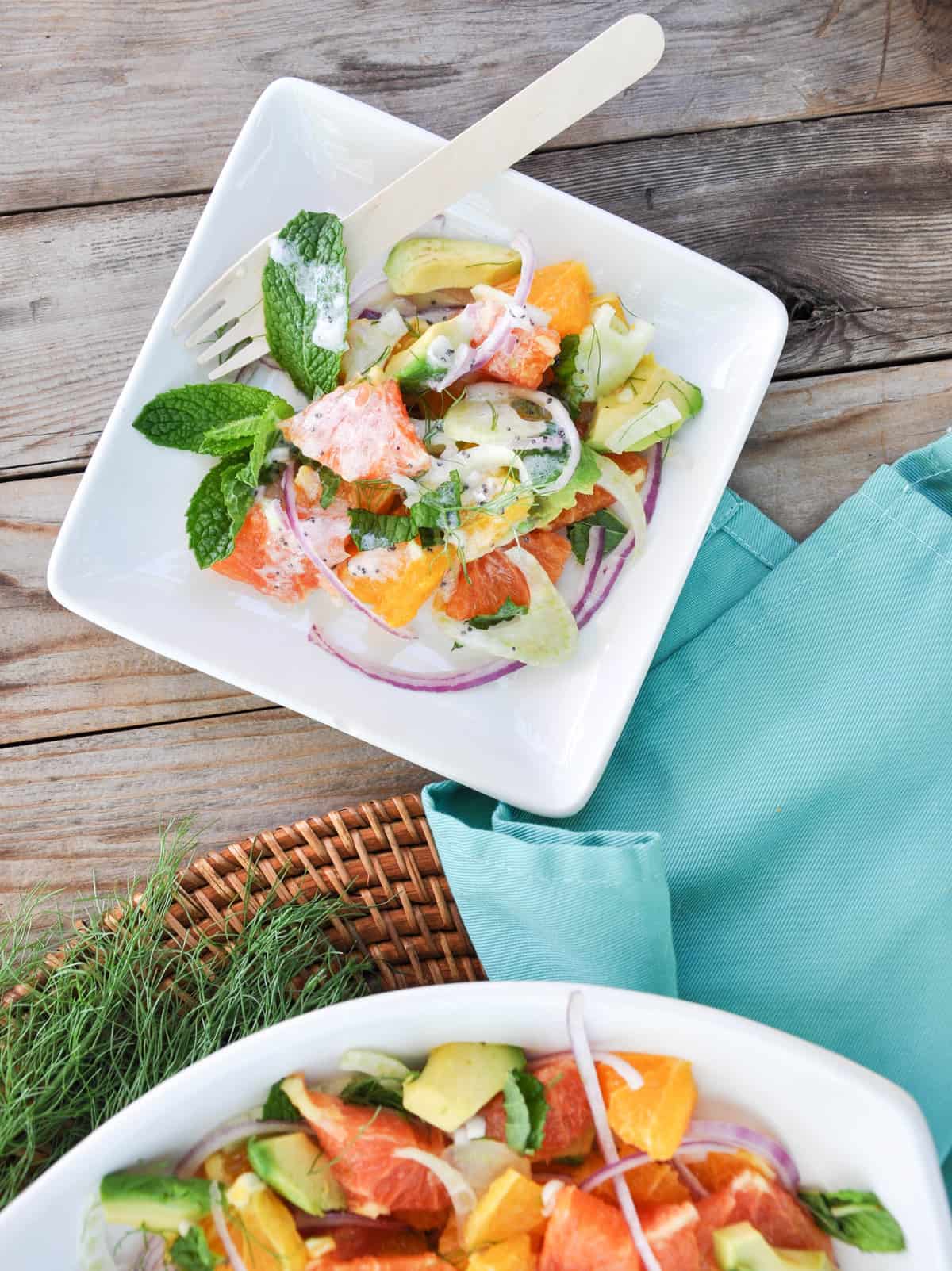 Citrus Spring Salad on Plate