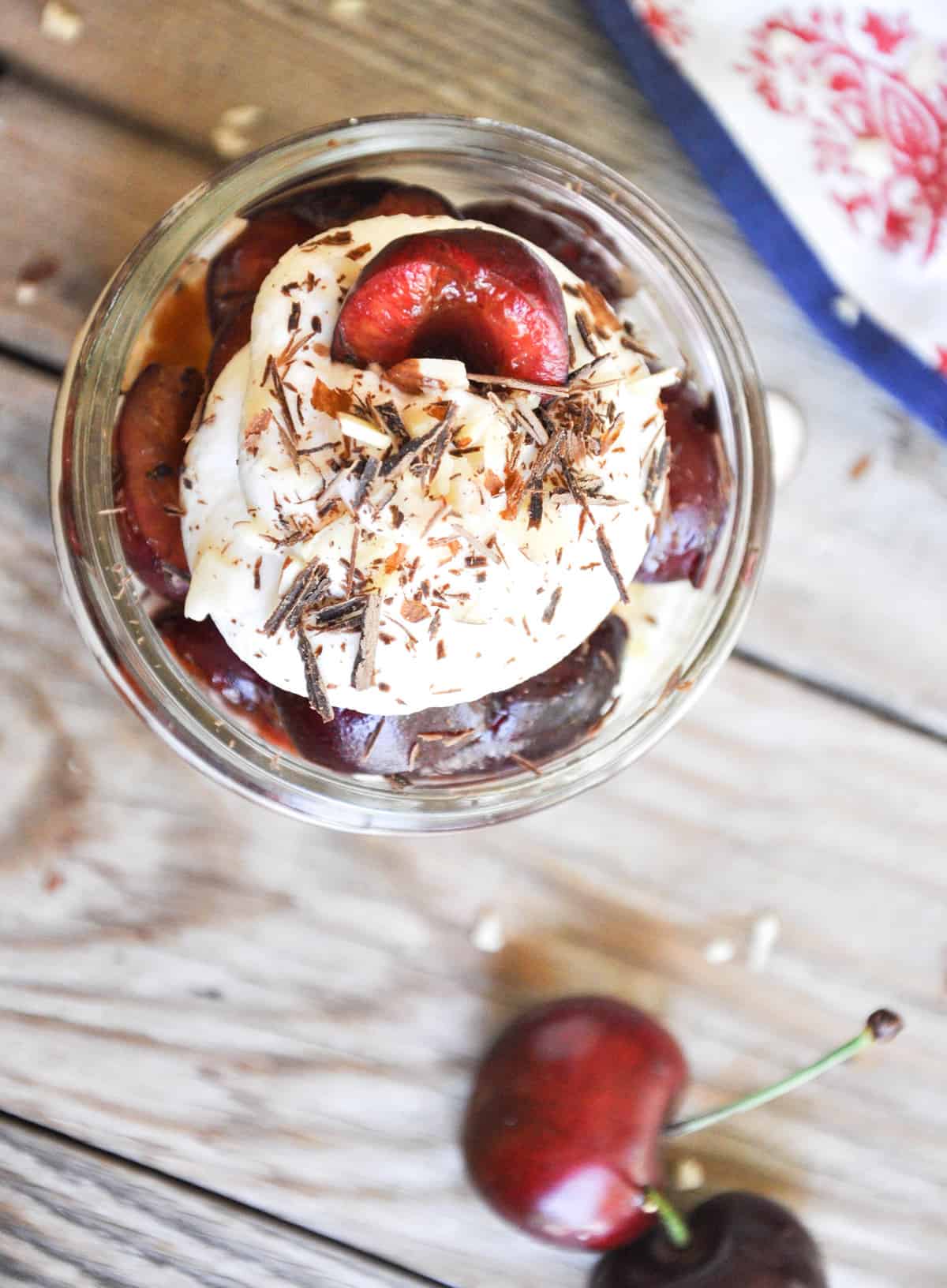 Grilled Cherry Shortcake in Mason Jar