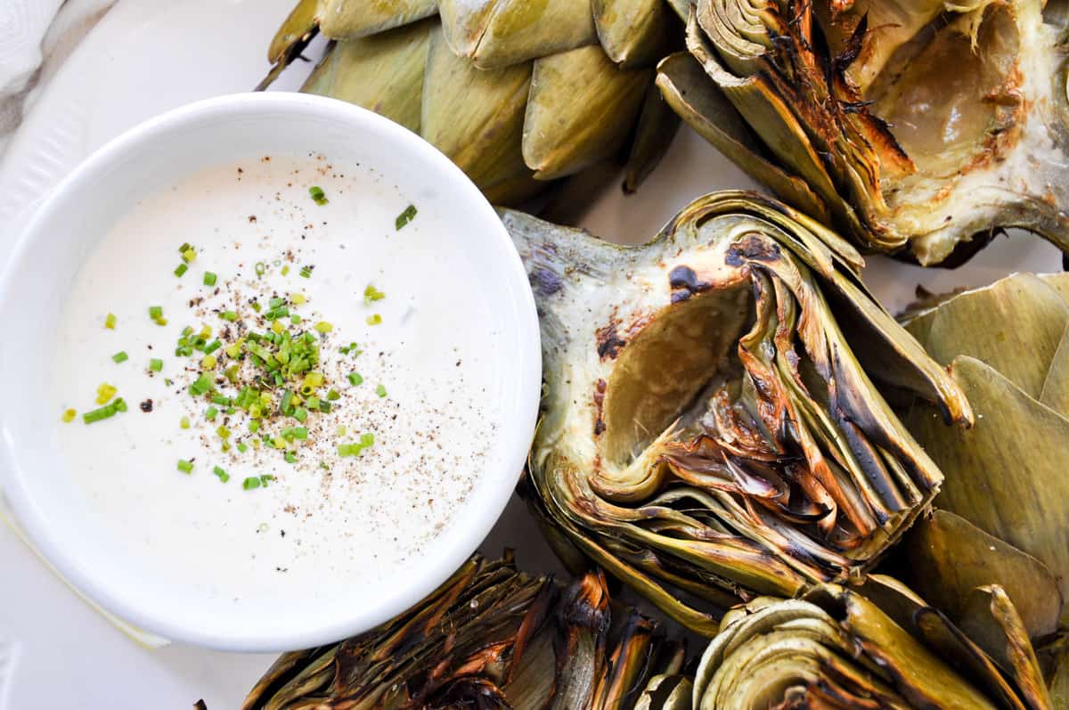 Grilled Artichokes with Zesty Garlic Aioli