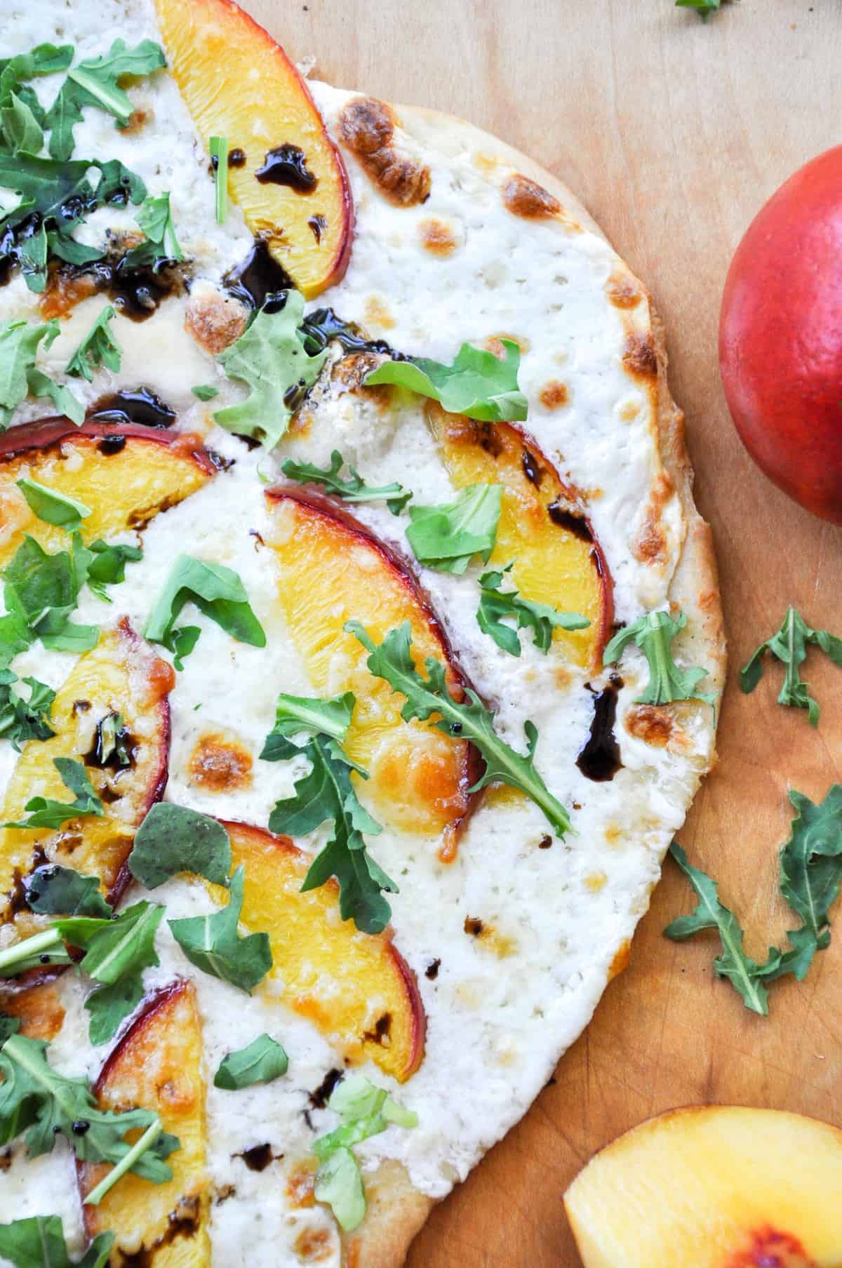 Nectarine Arugula Pizza