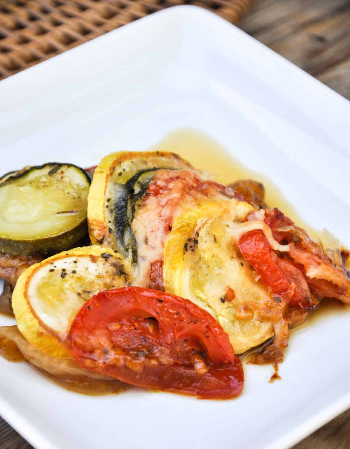 Deep Dish Summer Squash on a Plate