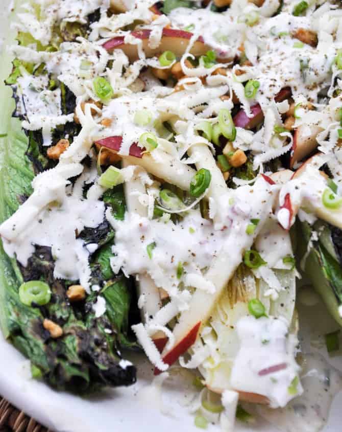 Grilled Romaine Salad with Crimson Pears and Candied Walnuts ...