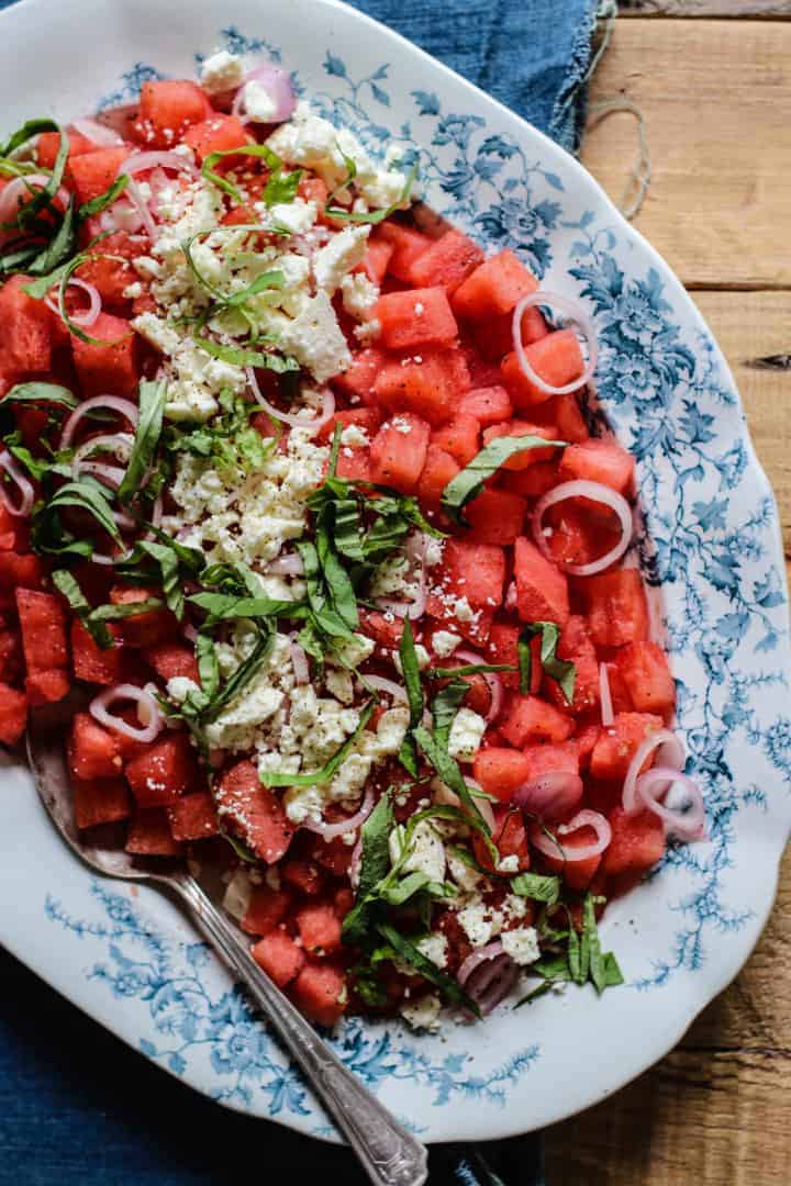 Summer Watermelon Salad with Feta Cheese G-Free Foodie