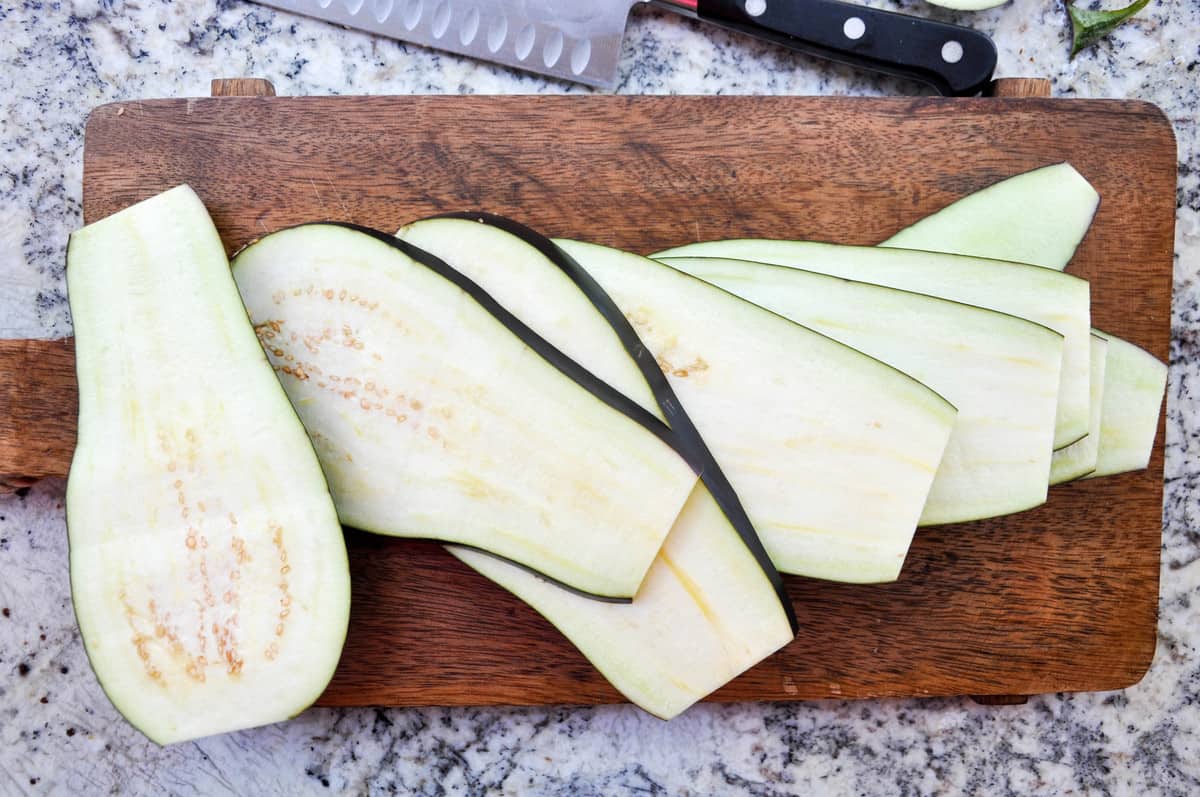 Sliced eggplant