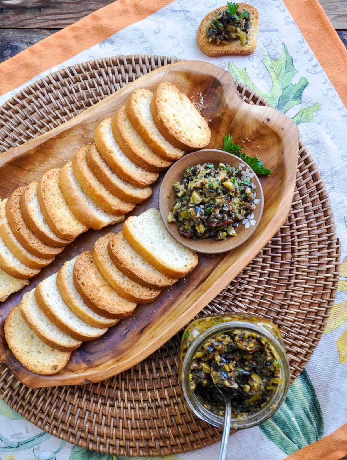 Quick Olive Tapenade using black and green California olives! So quick and easy, you will never buy tapenade from the store again!