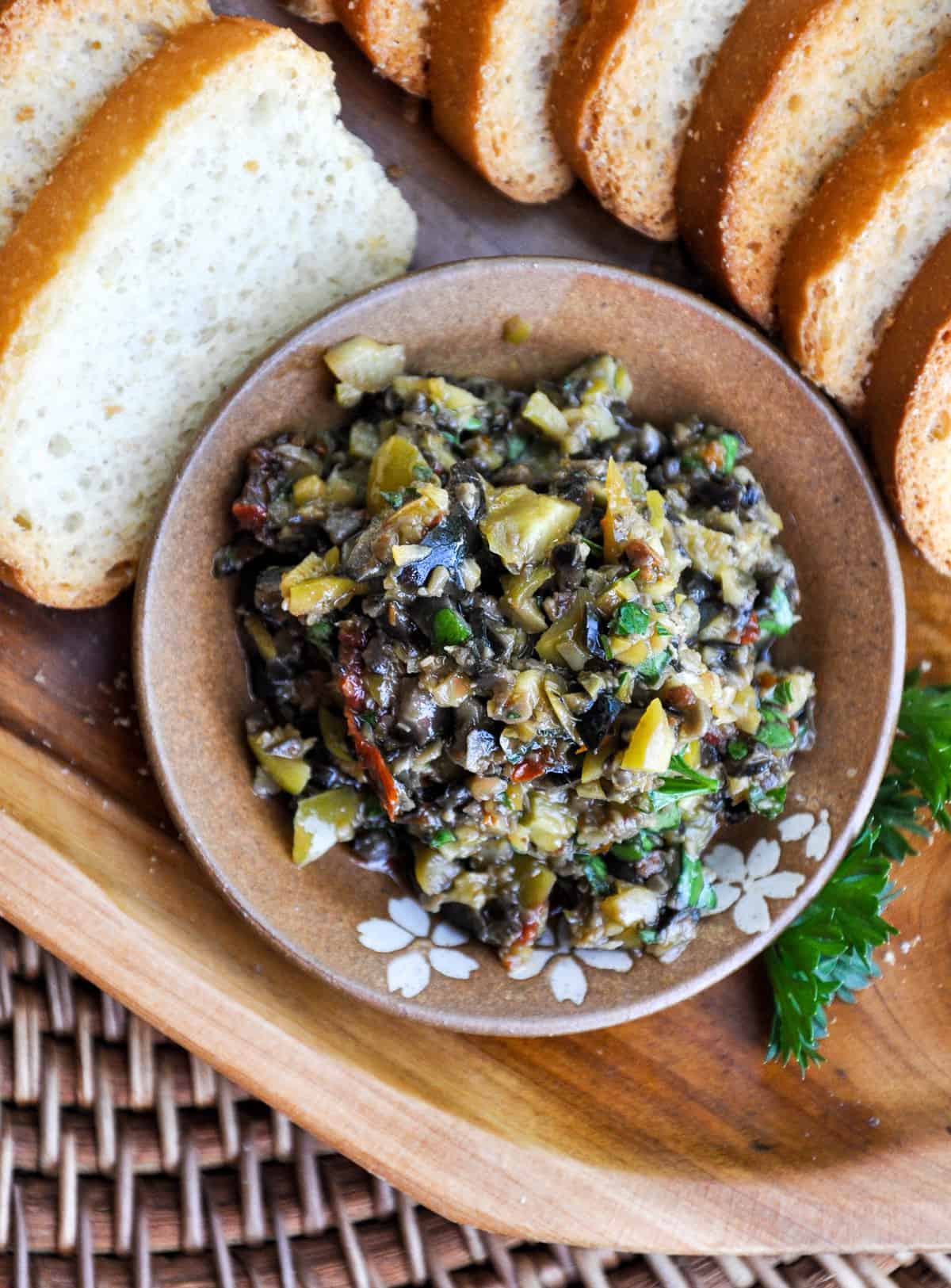Quick Olive Tapenade using black and green California olives! So quick and easy, you will never buy tapenade from the store again!