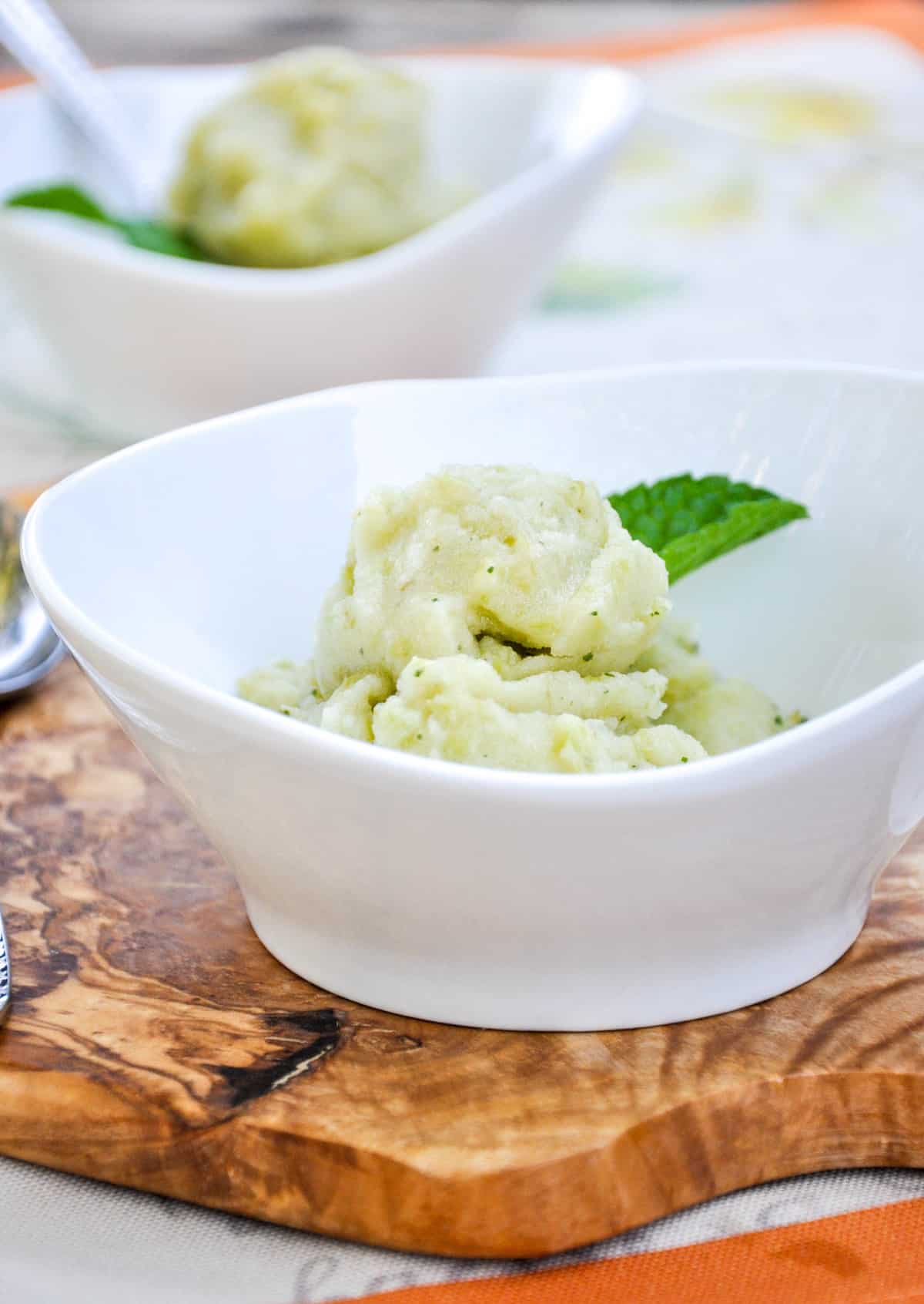 Green Grape Sorbet with fresh mint and lime