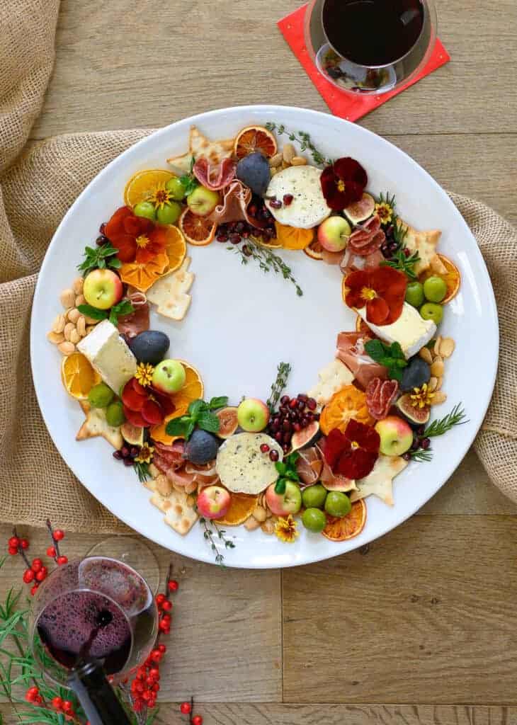 holiday cheeseboard wreath from g-free foodie