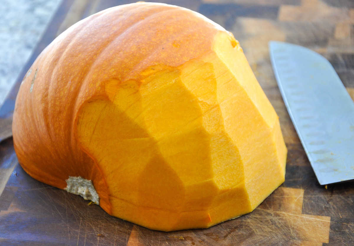 Pumpkin with the skin removed