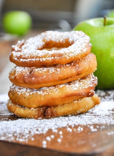 A stack of Fried Apple Rings.