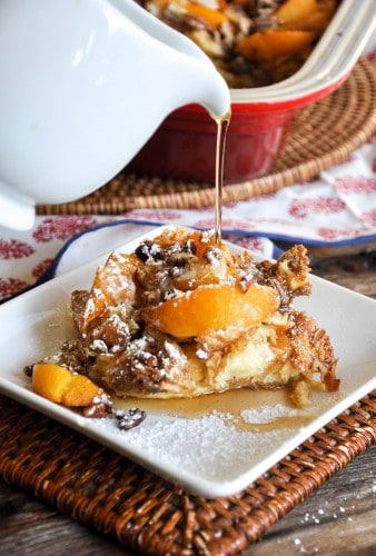 Peaches and Cream French Toast Breakfast Casserole