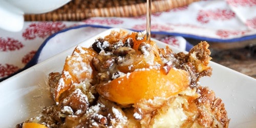 Peaches and Cream French Toast Bake