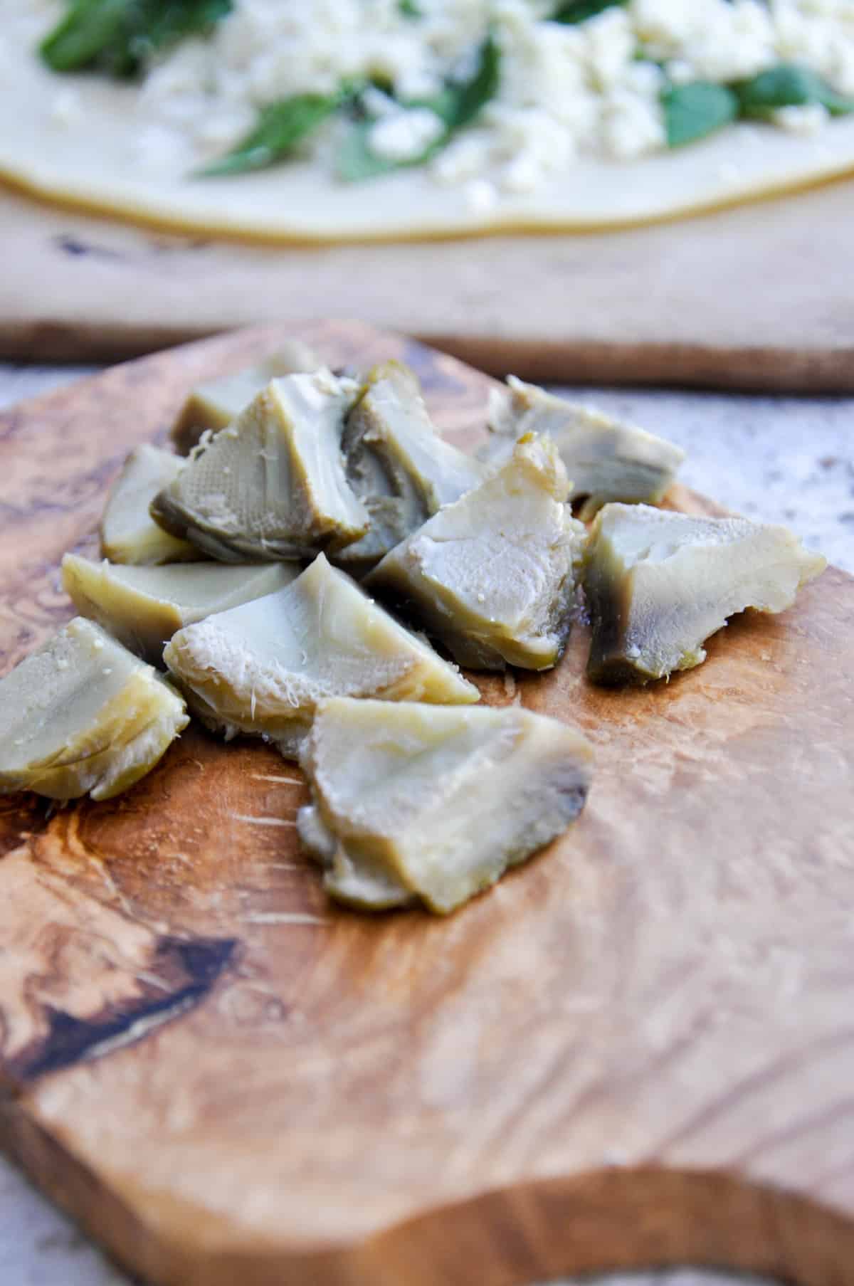 Chopped artichokes