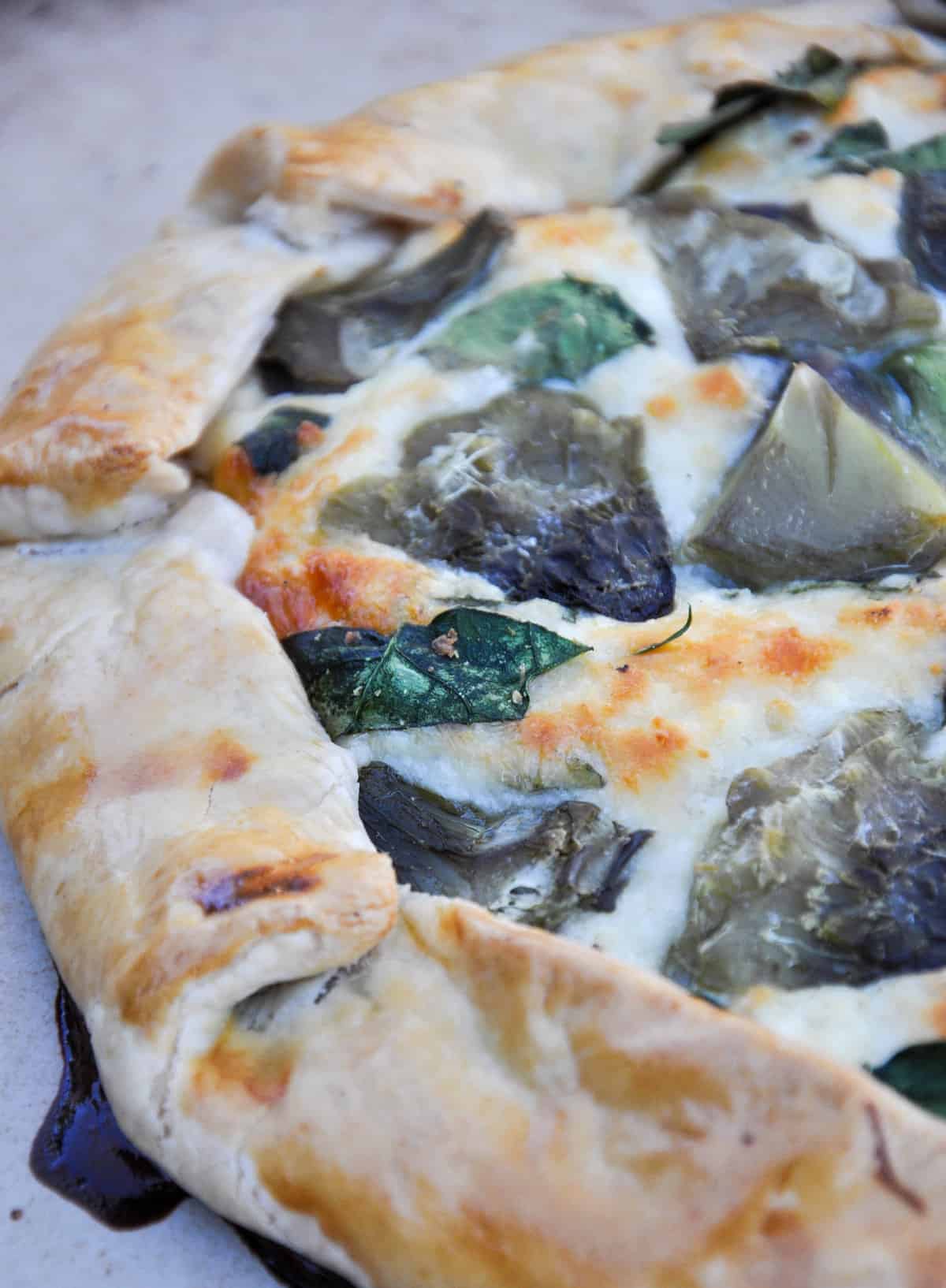 Incredible Artichoke Spinach Galette