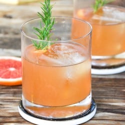 two Grapefruit Bourbon Sour cocktails