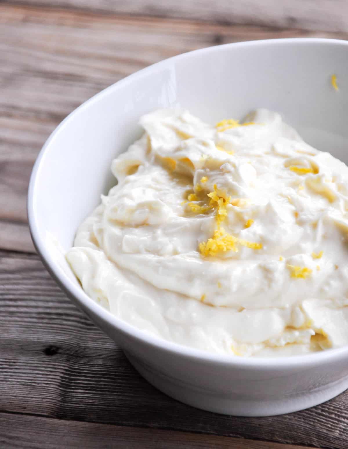 Cream cheese with lemon zest