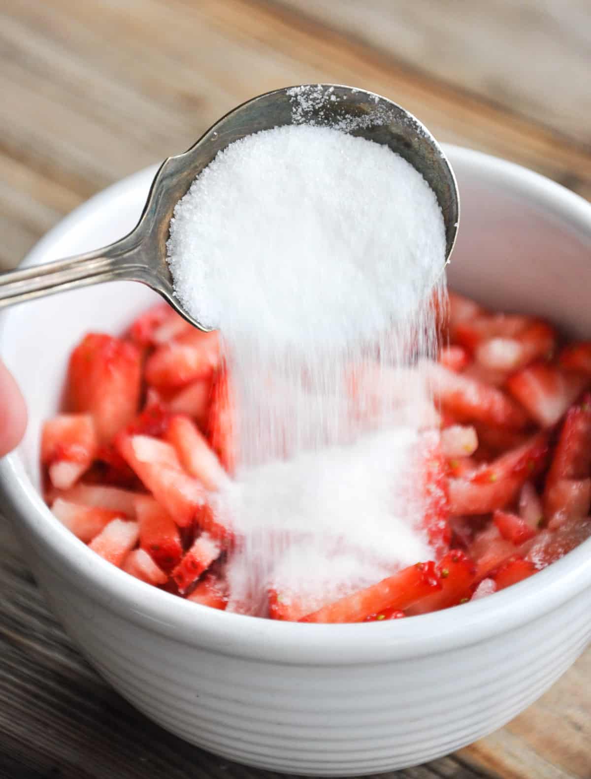 Sugar added to strawberries 