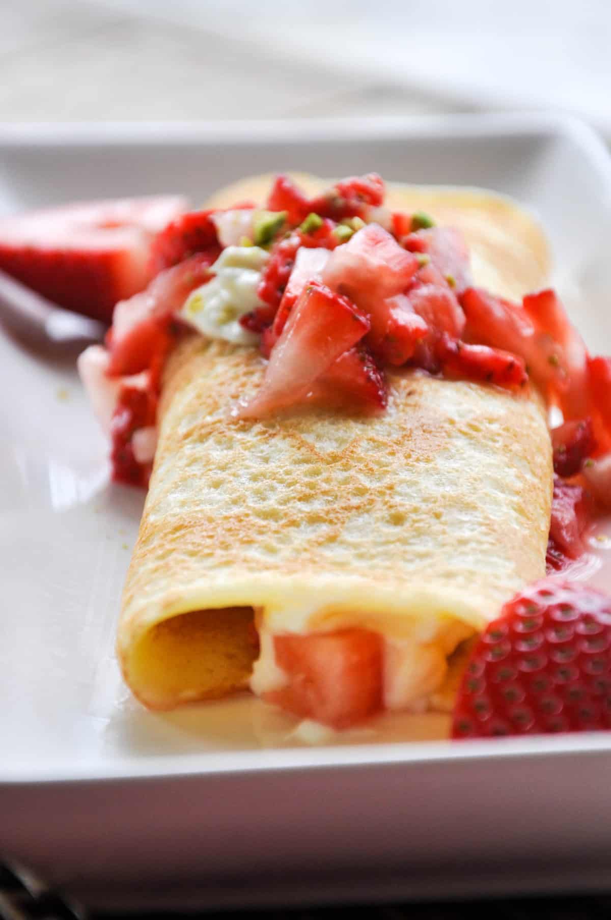 Strawberry Cream Cheese Crepes