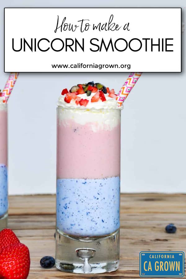 Our healthy take on a unicorn milkshake - the Unicorn Smoothie.