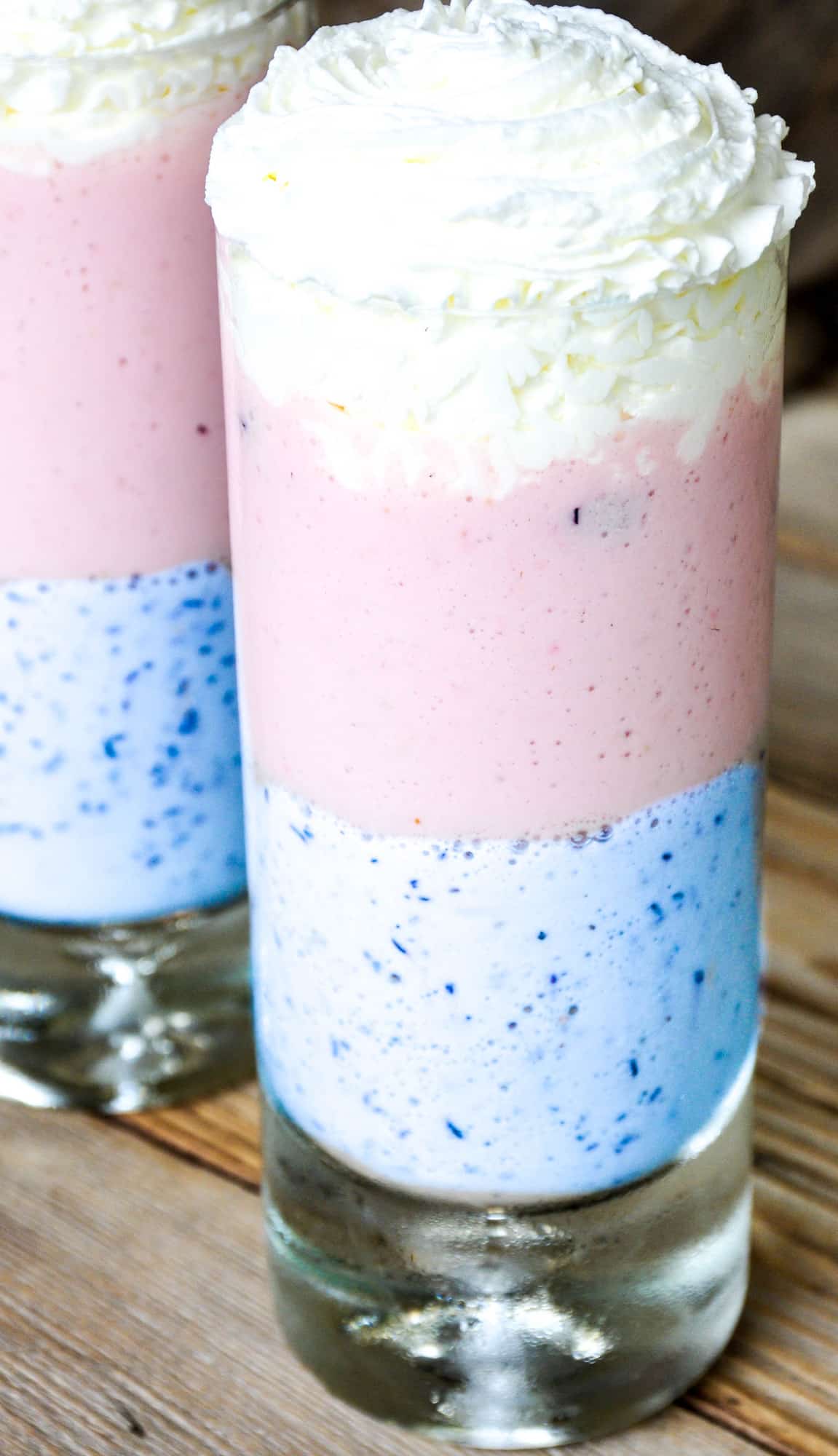 Unicorn smoothie with whipped cream