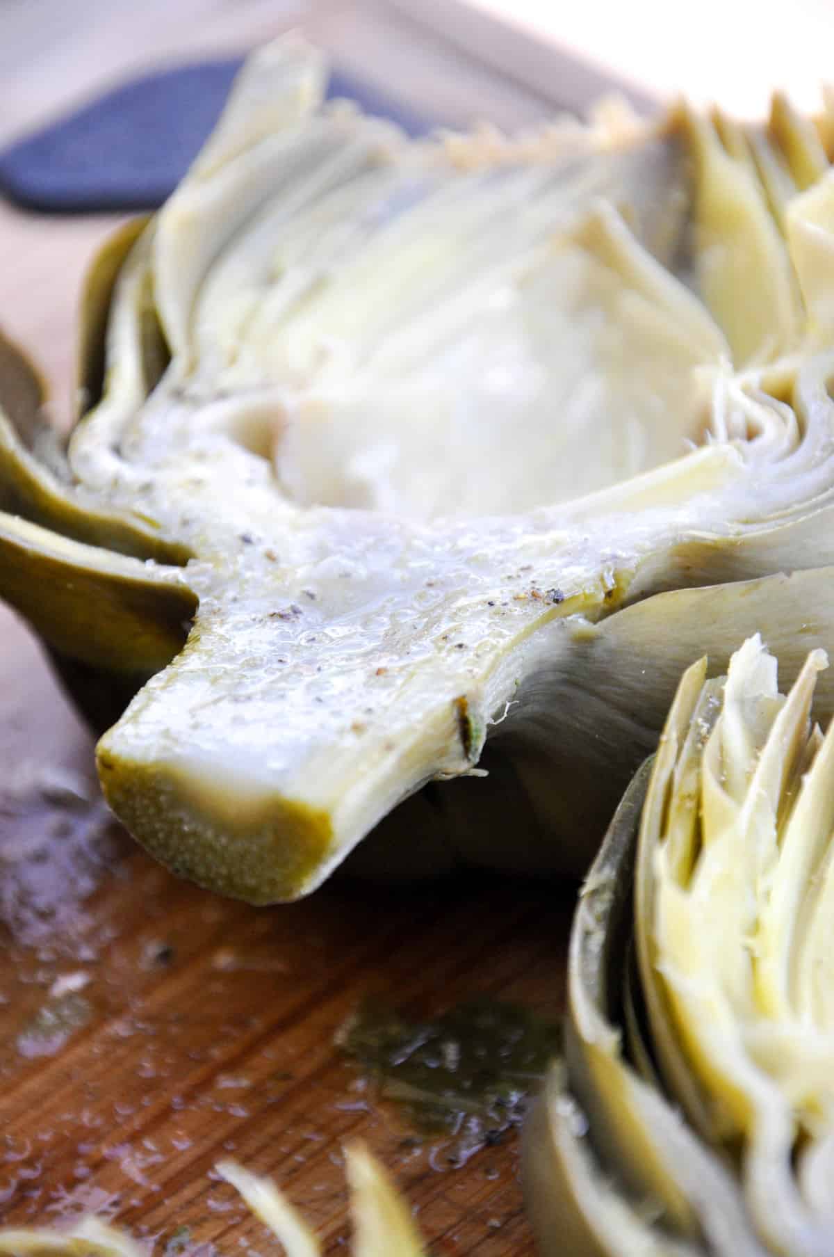 Brush stem and leaves with olive oil 