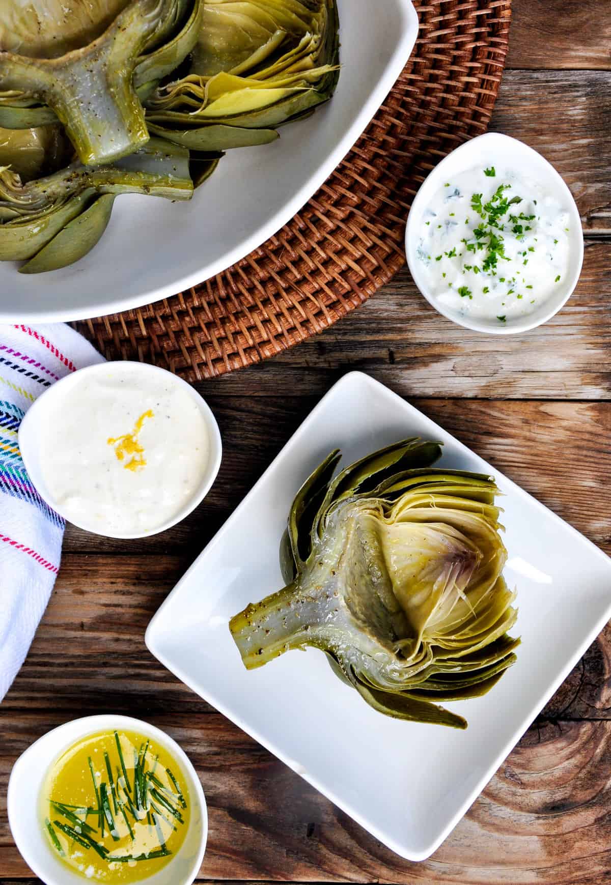 Fool Proof Artichoke With Three Dipping Sauces California Grown