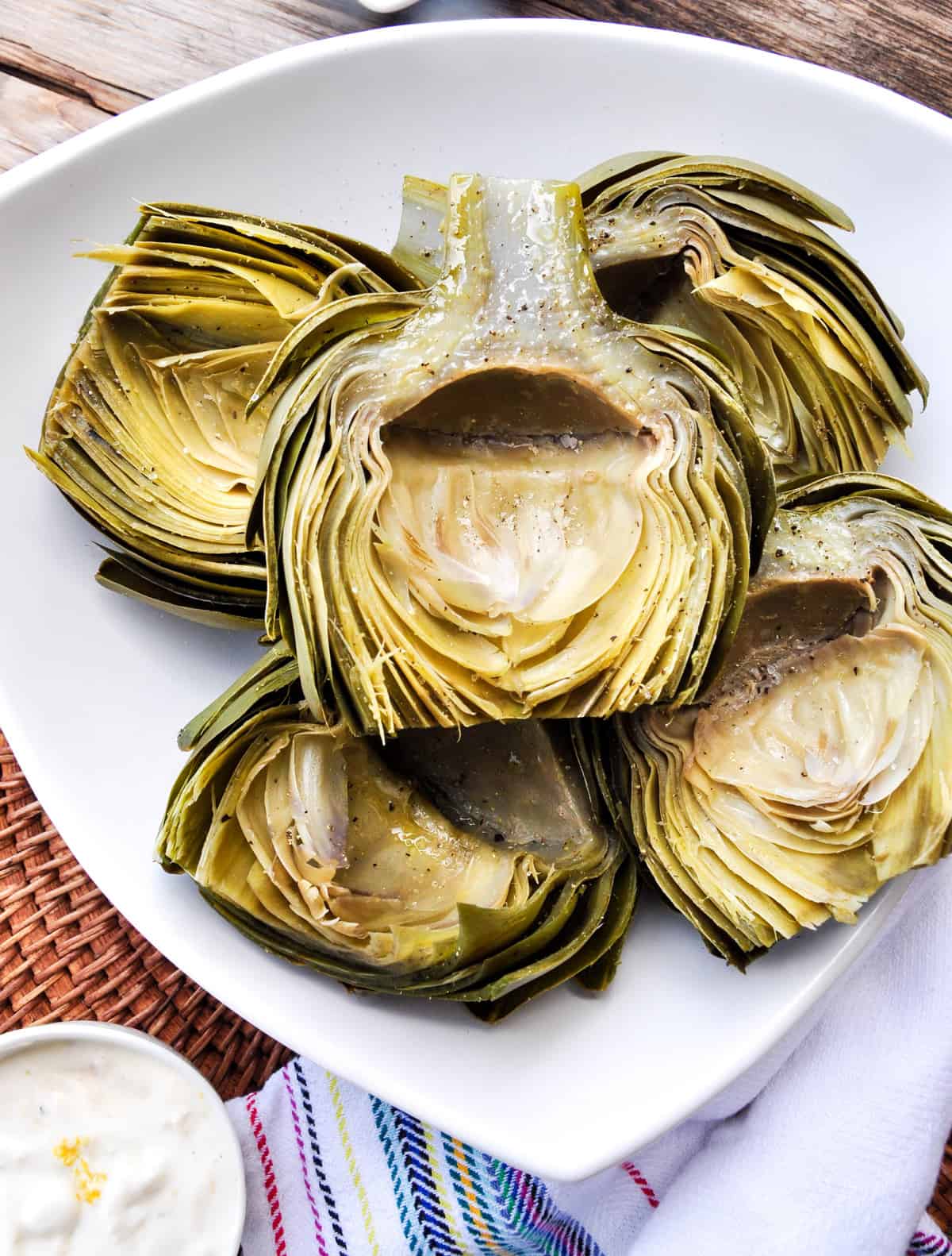 Fool-Proof Artichoke with Three Dipping Sauces