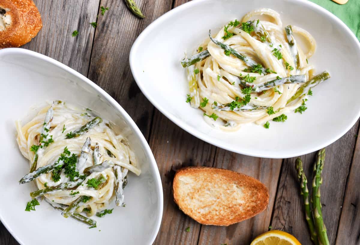 Creamy Asparagus Lemon Pasta