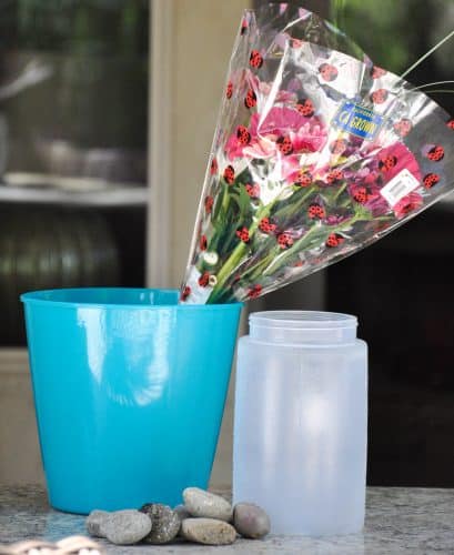 Supplies for making a floral ice bucket