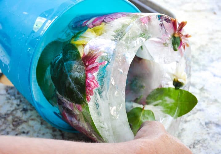 Unmolding a floral ice bucket.