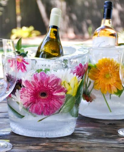 how to make a flower ice bucket at home