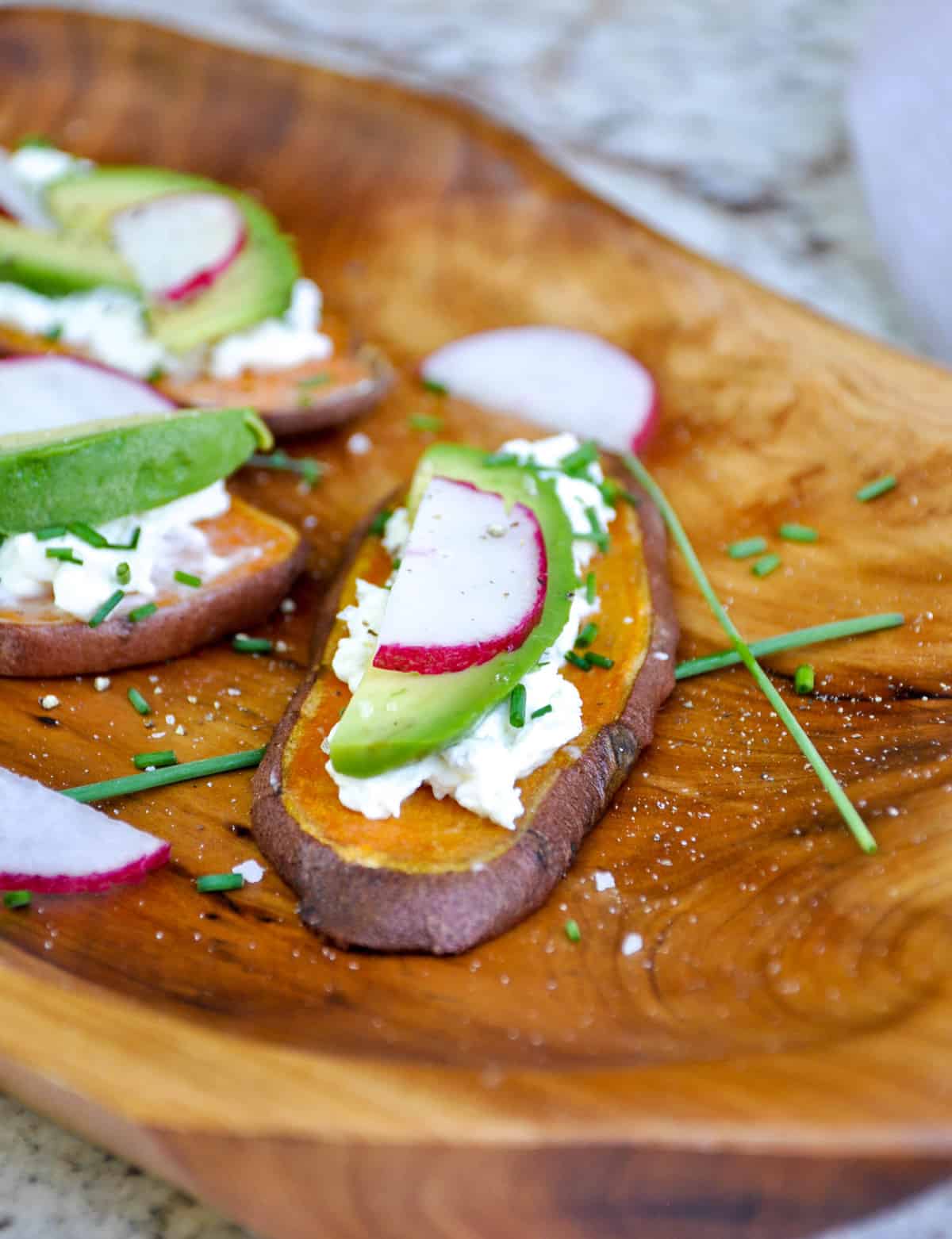 Sweetpotato Toast Topped with Avocado Egg