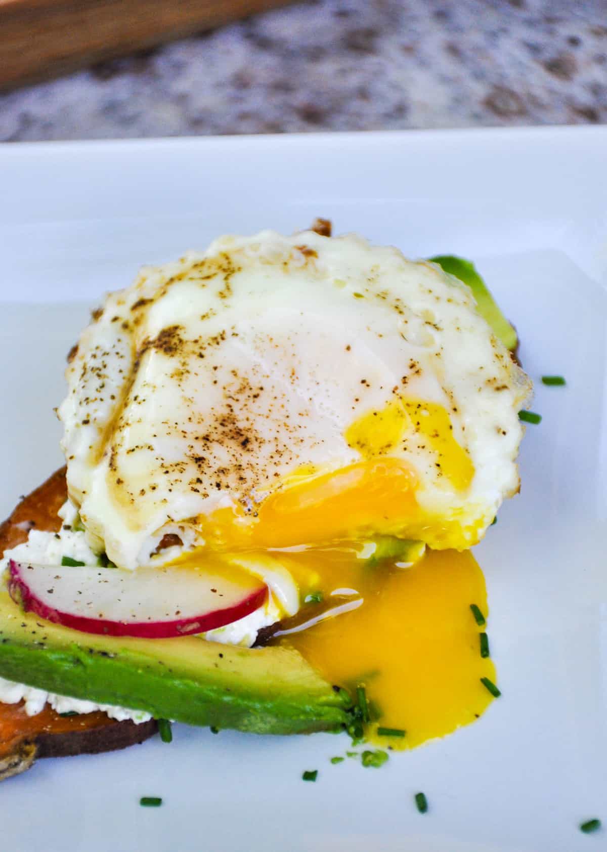Topped with egg