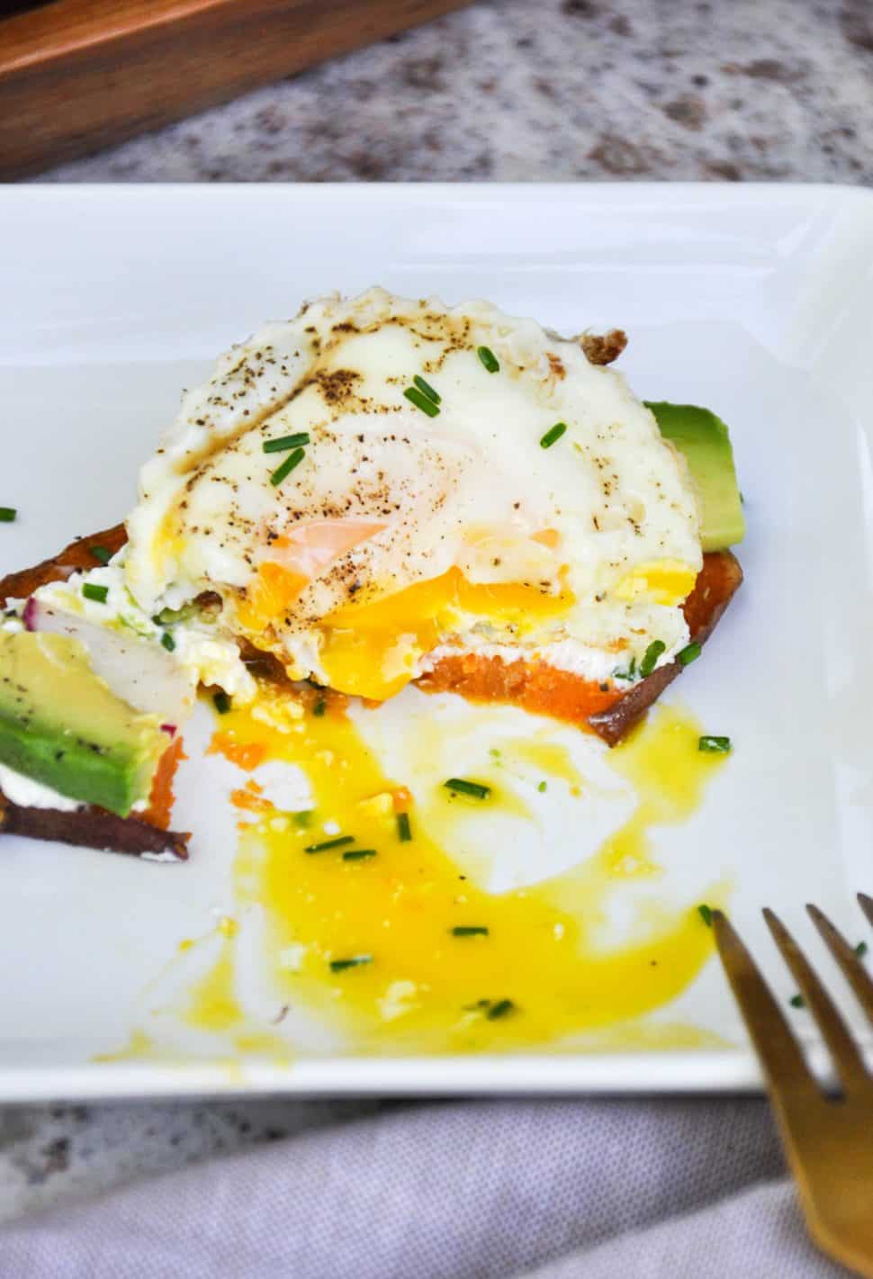 Sweetpotato Avocado Toast Topped with Egg - California Grown